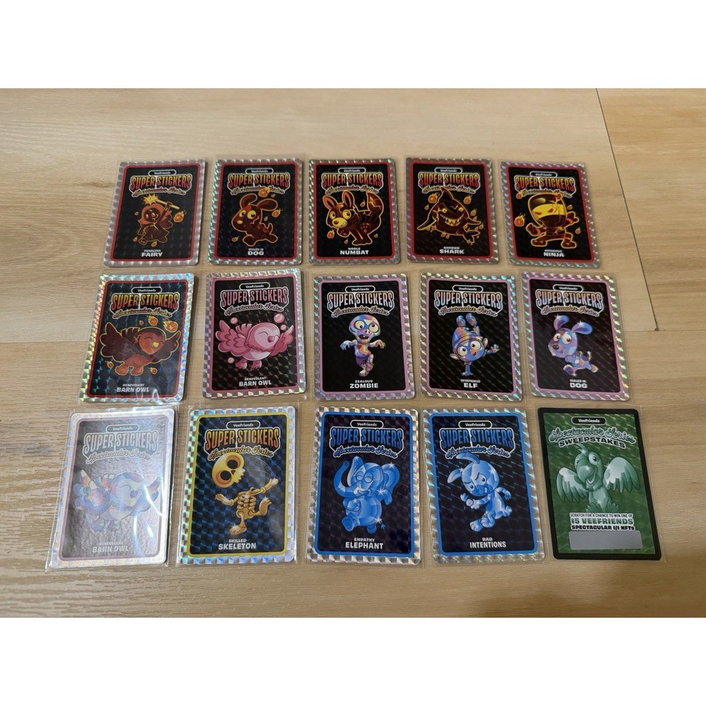 VeeFriends Super‎ Stickers Lot Of 14 No Duplicates Lava Bubblegum Diamond U